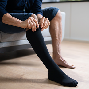 compression socks after treatment at Kronson Vein
