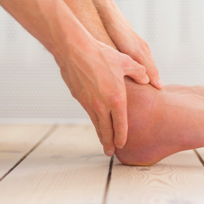 Twisted and swollen varicose veins on a patient’s ankle Vein treatment in Arcadia