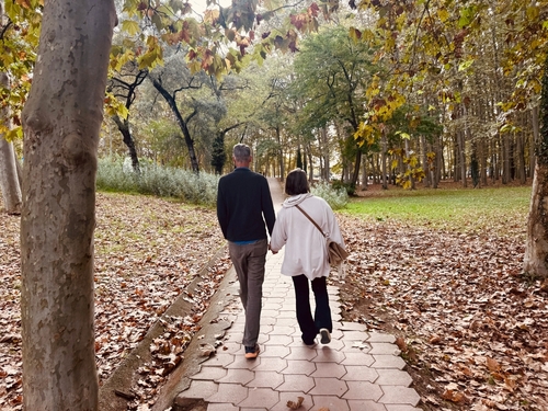 Couple walking in LA