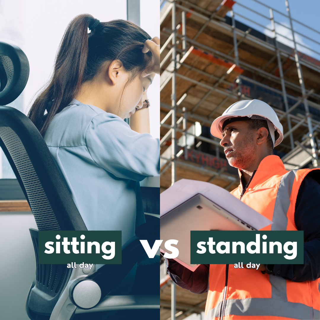 sitting vs standing effect on veins and circulation